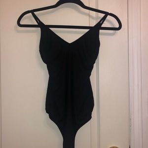 Talula Black Ribbed Bodysuit